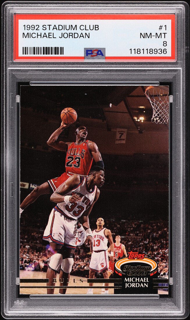 1992 Stadium Club Basketball Michael Jordan #1 PSA 8 NM-MT