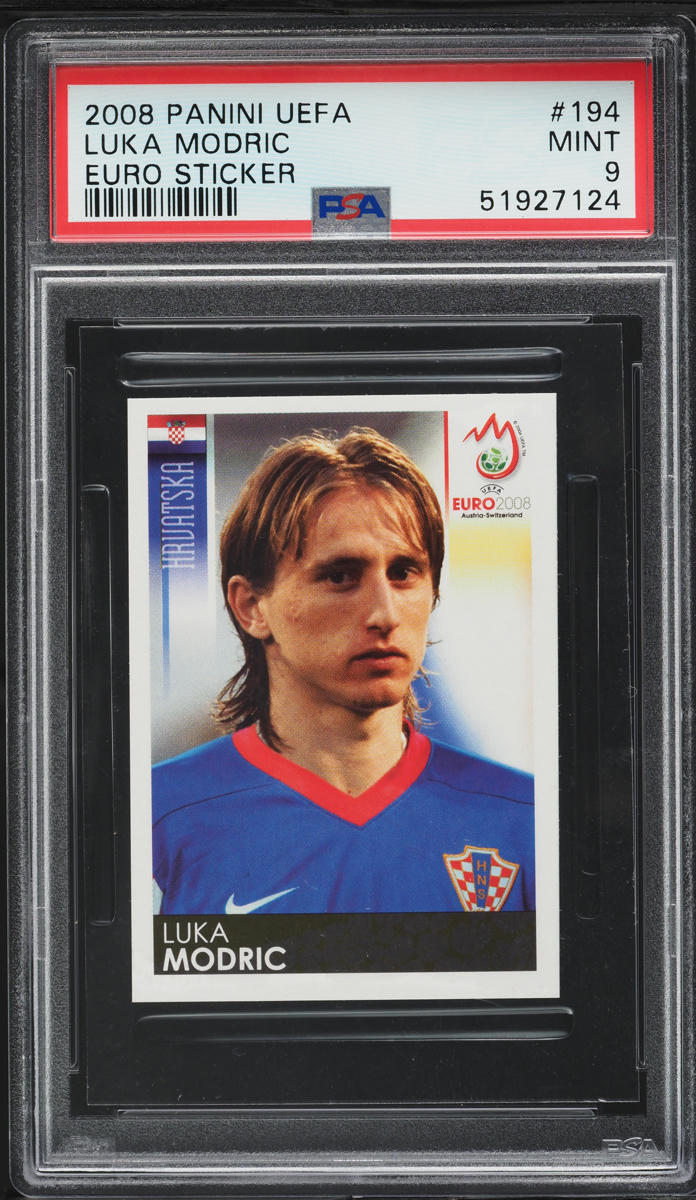 2008 Panini UEFA Euro Sticker Luka Modric ROOKIE #194 PSA 9 MINT