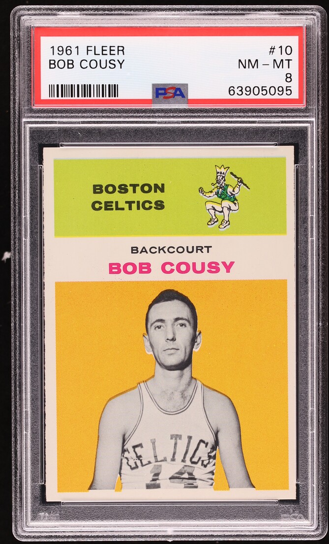 1961 Fleer Basketball Bob Cousy #10 PSA 8 NM-MT