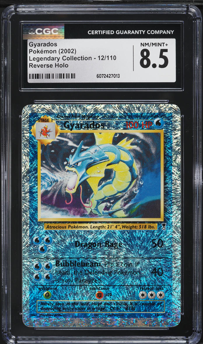 2002 Pokemon Legendary Collection Reverse Holo Gyarados #12 CGC 8.5 NM-MT+