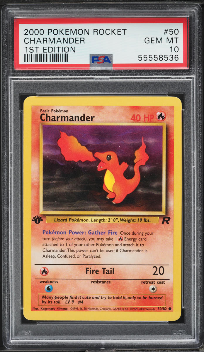 2000 Pokemon Team Rocket 1st Edition Charmander #50 PSA 10 GEM MINT