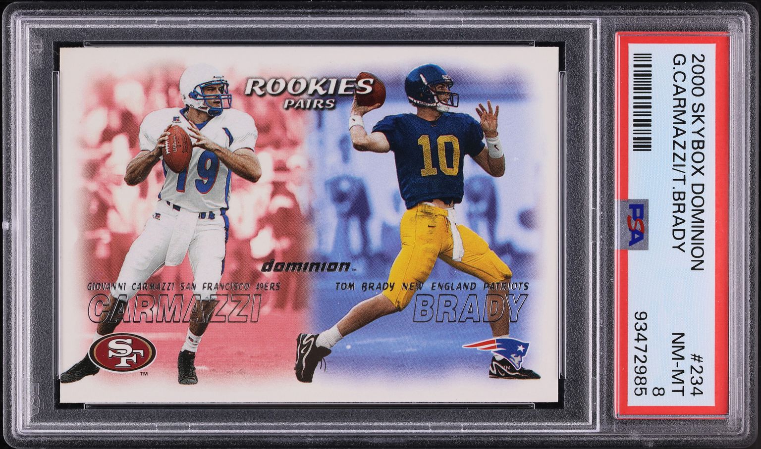 その他 NFL tom brady dominion rookiecard!!!!!! Tom Brady 2000 SkyBox Dominion #234 Rookies Pairs Price