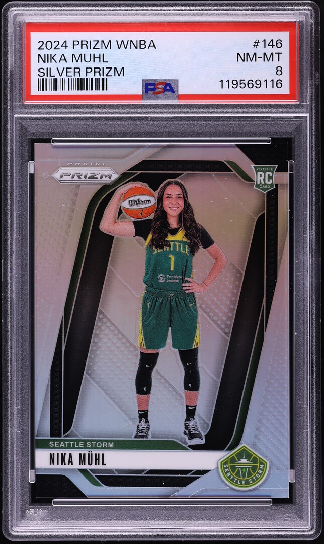 2024 Panini Prizm WNBA Silver Nika Muhl ROOKIE #146 PSA 8 NM-MT