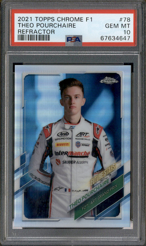 2021 Topps Chrome F1 Refractor #78 Theo Pourchaire PSA 10