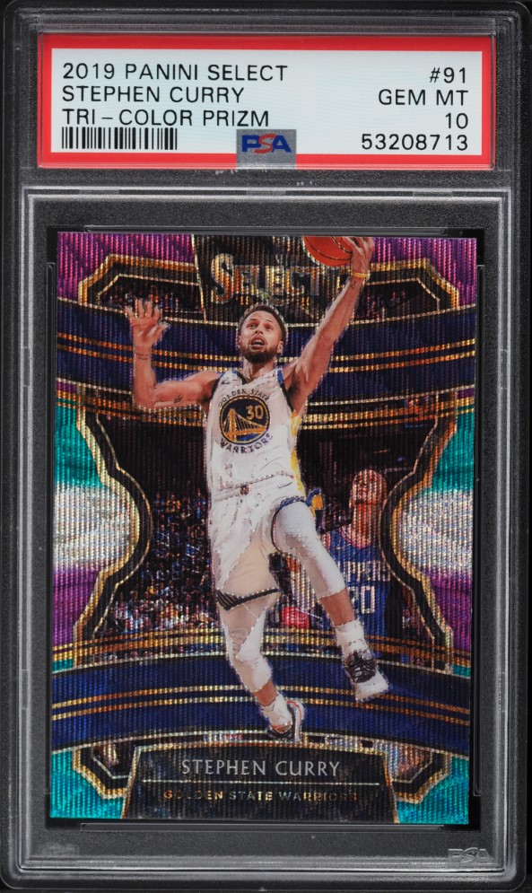 2019 Select Concourse Tri-Color Prizm Stephen Curry #91 PSA 10 GEM MINT