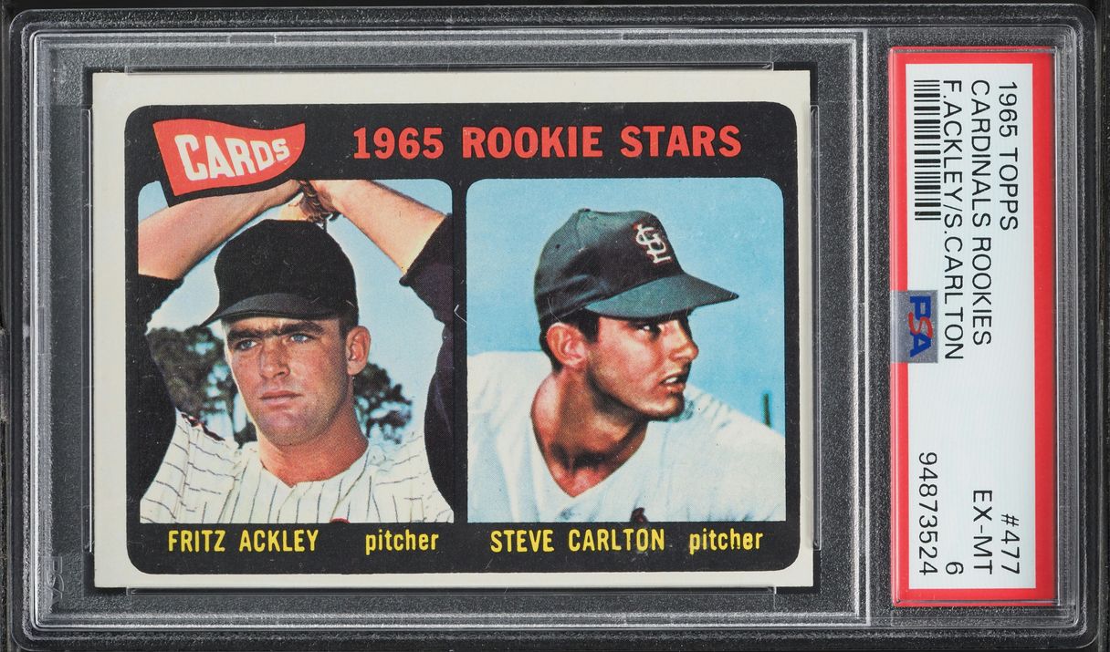 1965 Topps Steve Carlton ROOKIE #477 PSA 6 EXMT