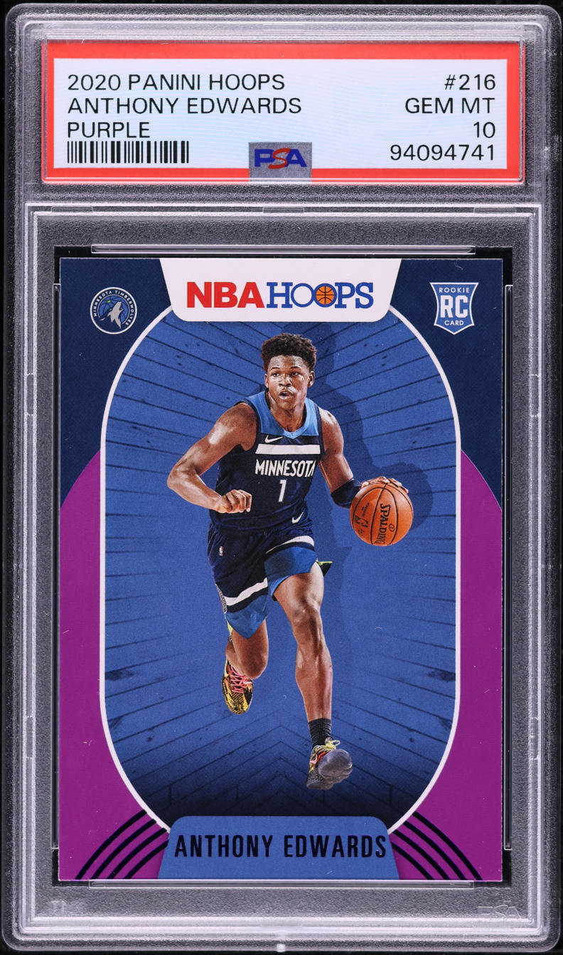 2020 Hoops Purple Anthony Edwards ROOKIE #216 PSA 10 GEM MINT