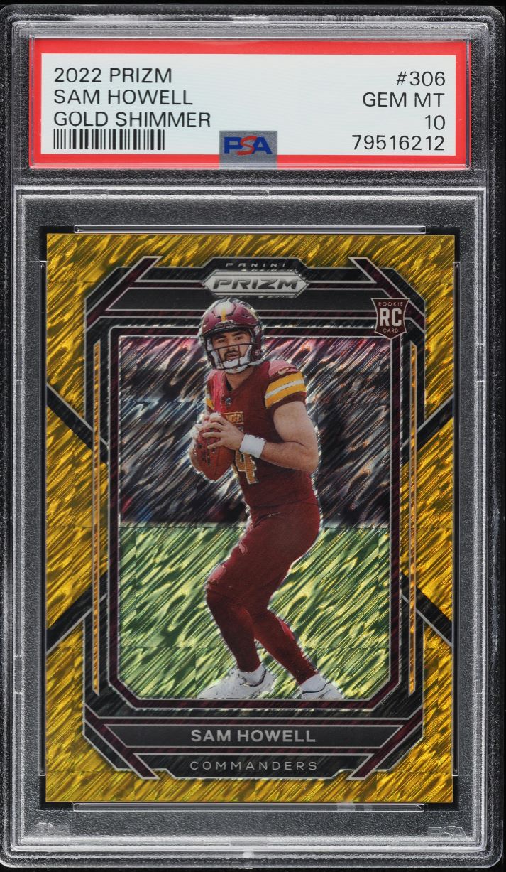 2022 Panini Prizm Gold Shimmer Sam Howell ROOKIE /10 #306 PSA 10 GEM MINT