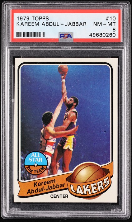 1979 Topps Basketball Kareem Abdul-Jabbar ALL-STAR #10 PSA 8 NM-MT