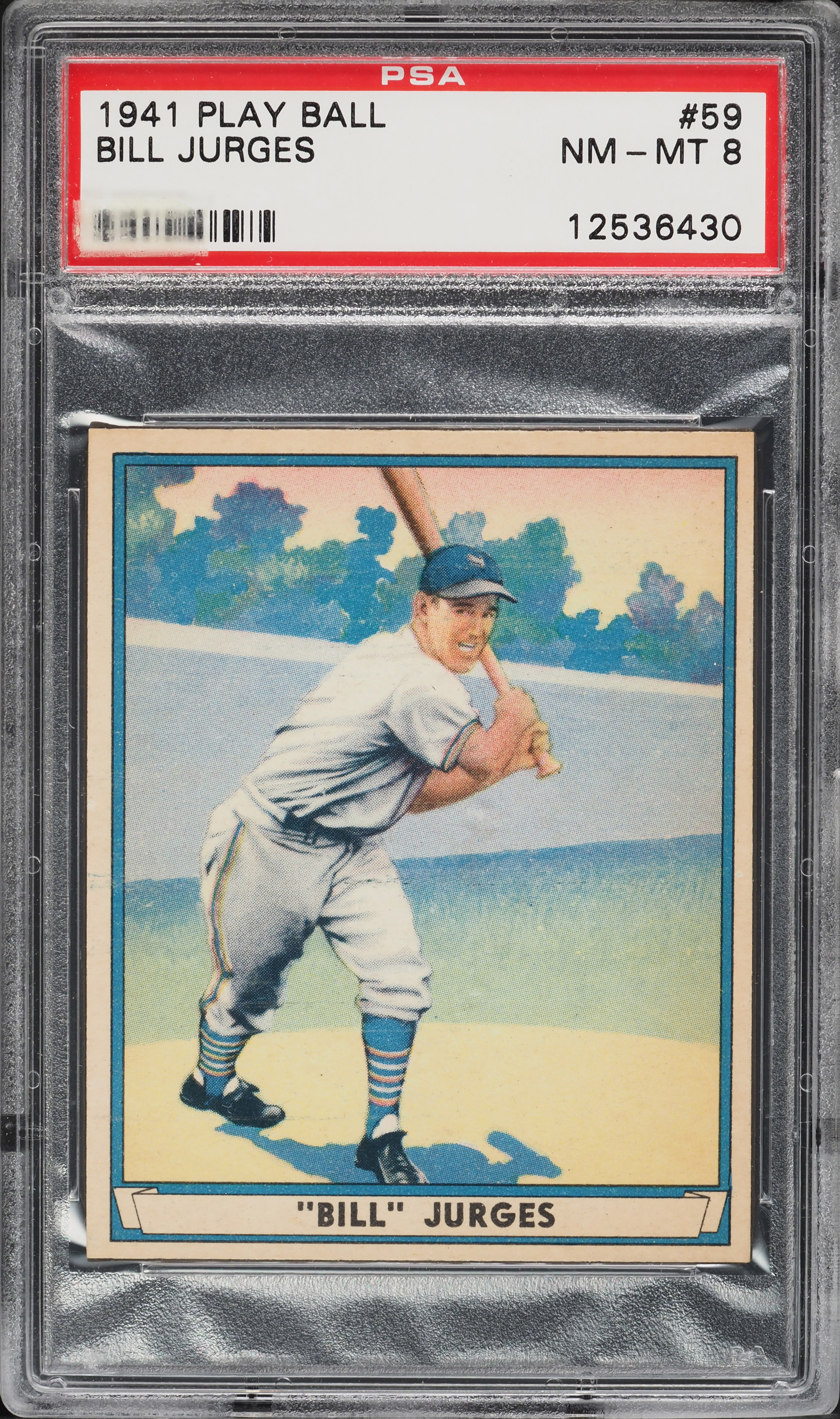 1941 Play Ball Bill Jurges #59 PSA 8 NM-MT