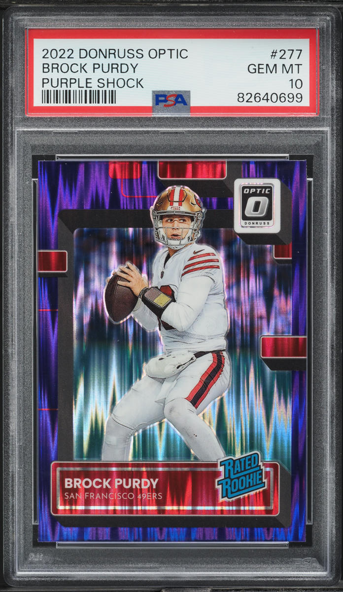 2022 Donruss Optic Purple Shock Brock Purdy ROOKIE #277 PSA 10 GEM MINT