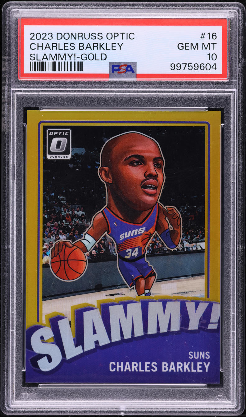 2023 Donruss Optic Slammy! Gold Charles Barkley /10 #16 PSA 10 GEM MINT