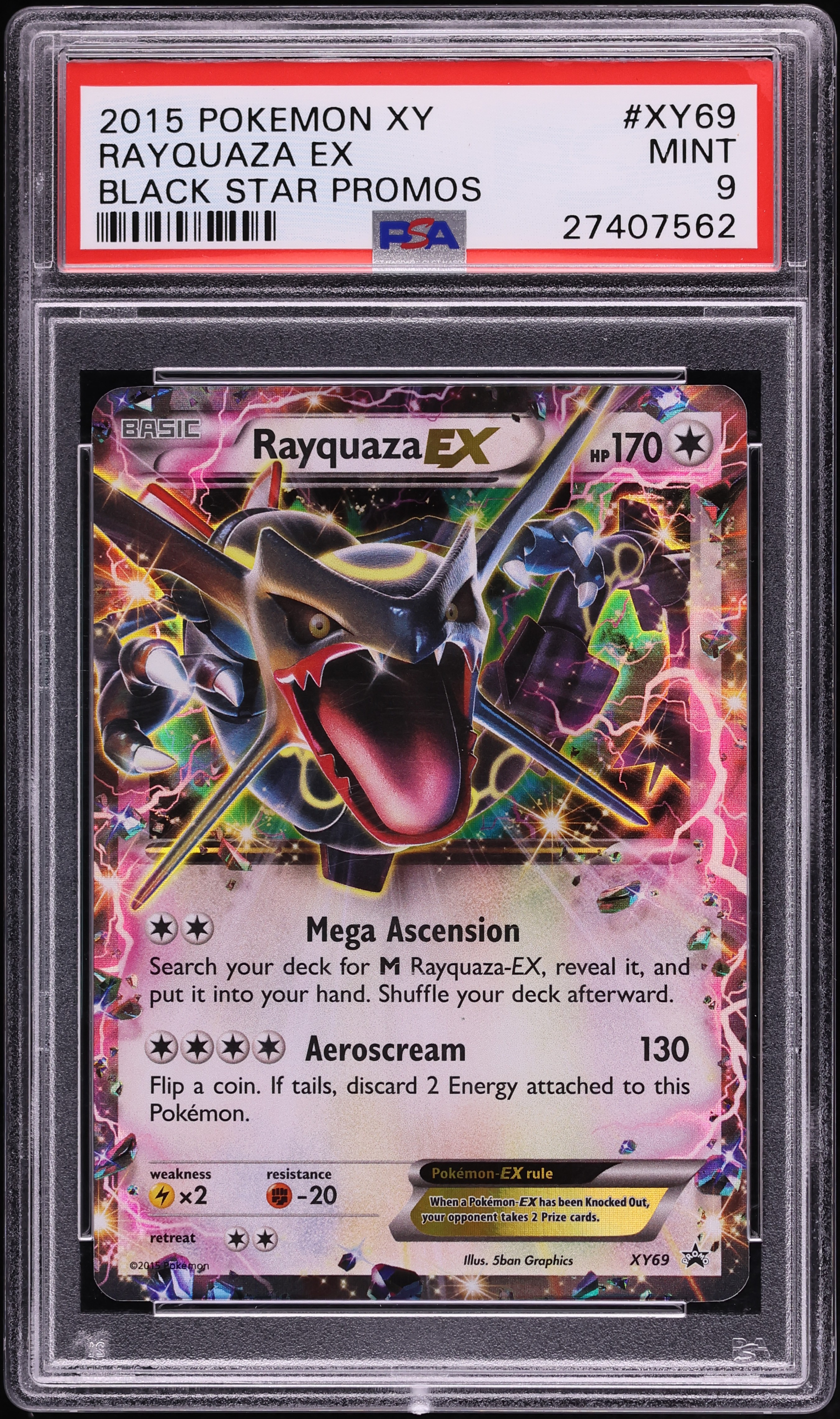 2015 Pokemon XY Black Star Promo Rayquaza Ex #XY69 PSA 9 MINT