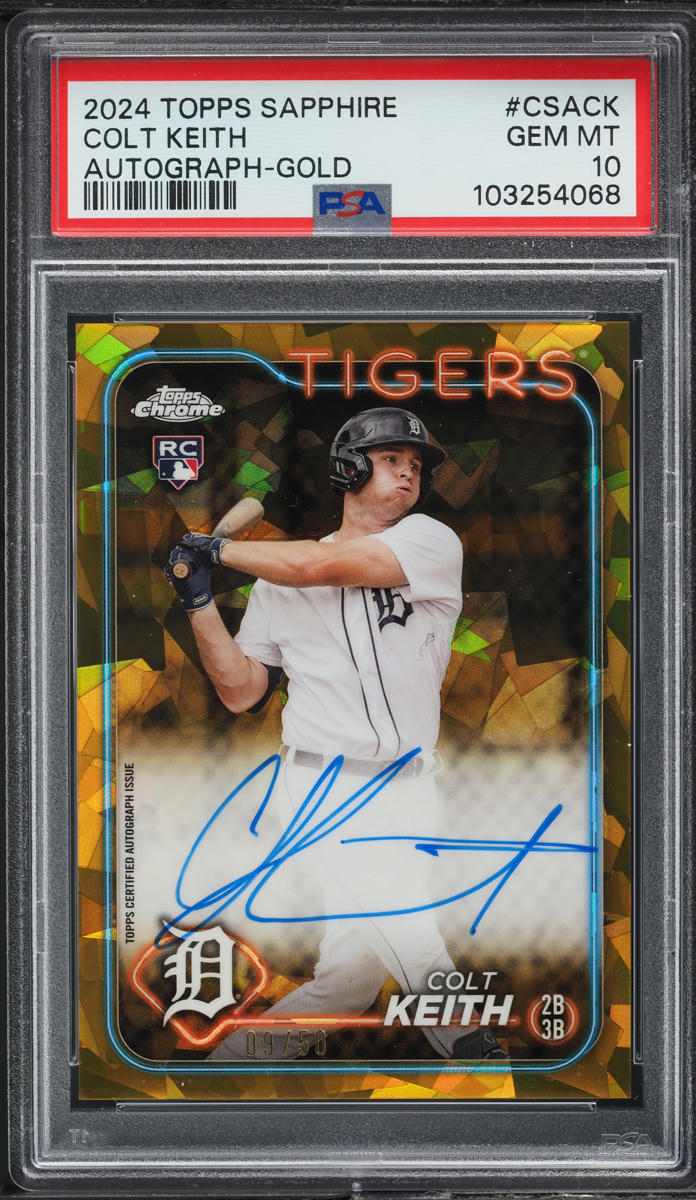 2024 Topps Chrome Sapphire Gold Colt Keith ROOKIE AUTO /50 #CSACK PSA 10 GEM