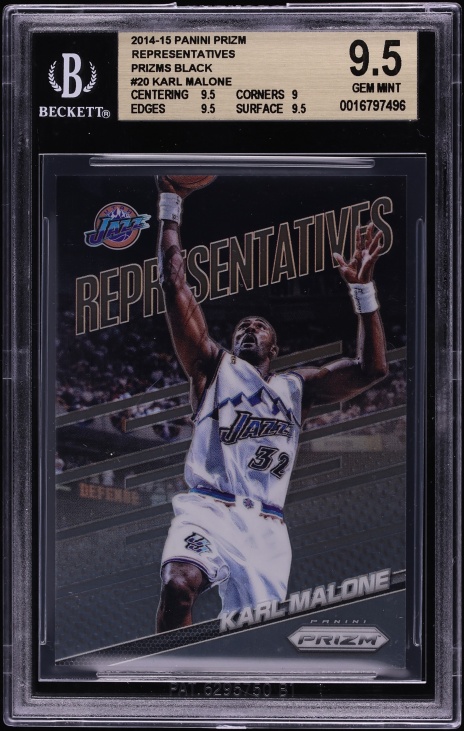 2014 Panini Prizm Representatives Black Karl Malone 1/1 #20 BGS 9.5 GEM MINT