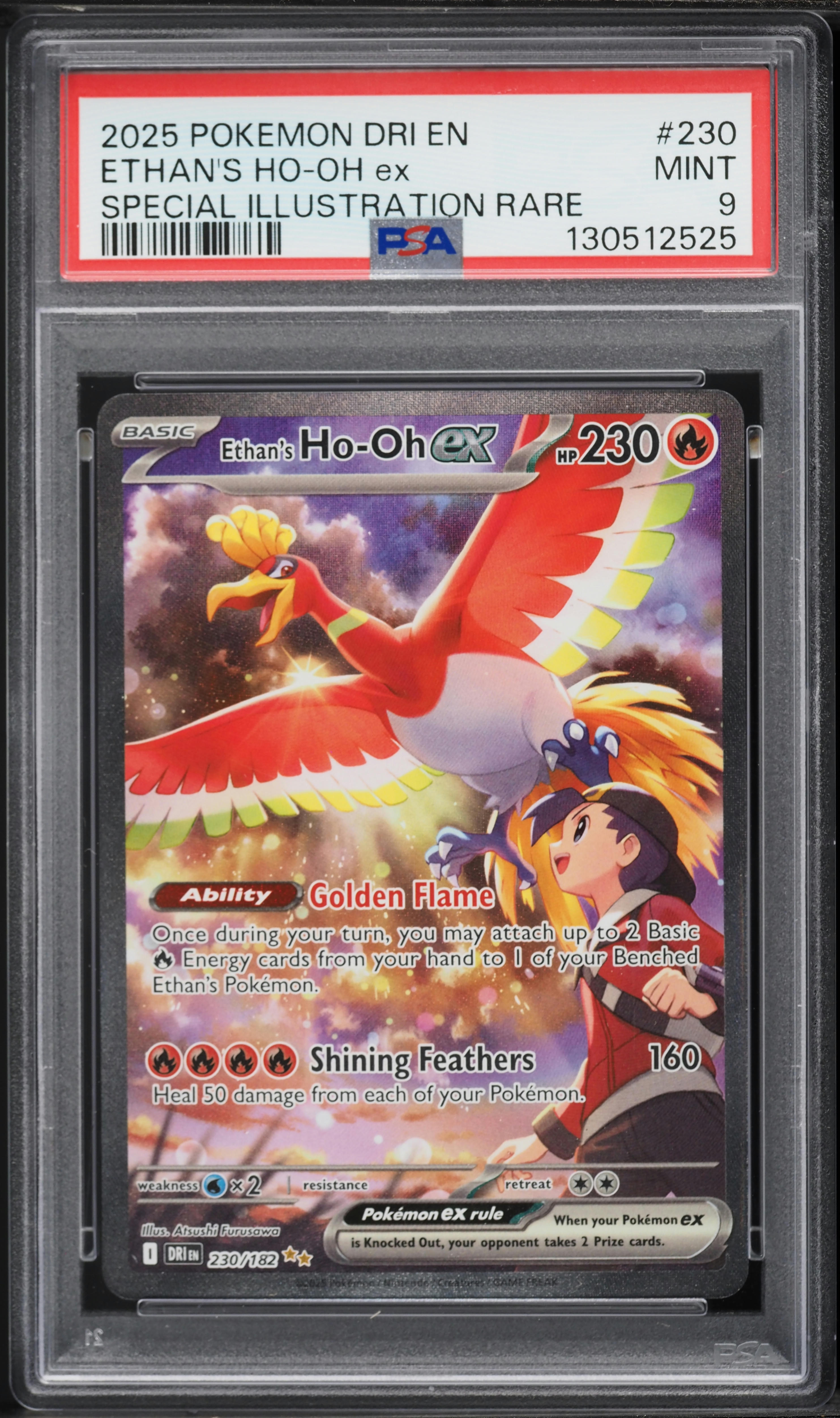 2025 Pokemon Scarlet & Violet Destined Rivals SIR Ethan's Ho-Oh Ex #230 PSA 9 MINT
