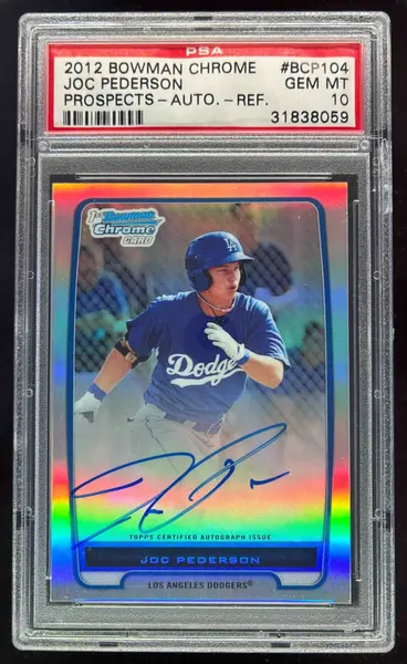 2012 Bowman Chrome Autographs Refractors #BCP104 Joc Pederson Auto /500 PSA 10