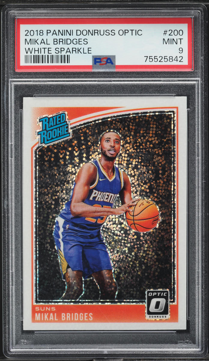 2018 Donruss Optic White Sparkle Mikal Bridges ROOKIE #200 PSA 9 MINT