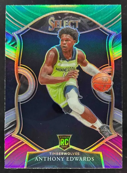 2020-21 Panini Select Tri Color Prizms #61 Anthony Edwards RC Concourse