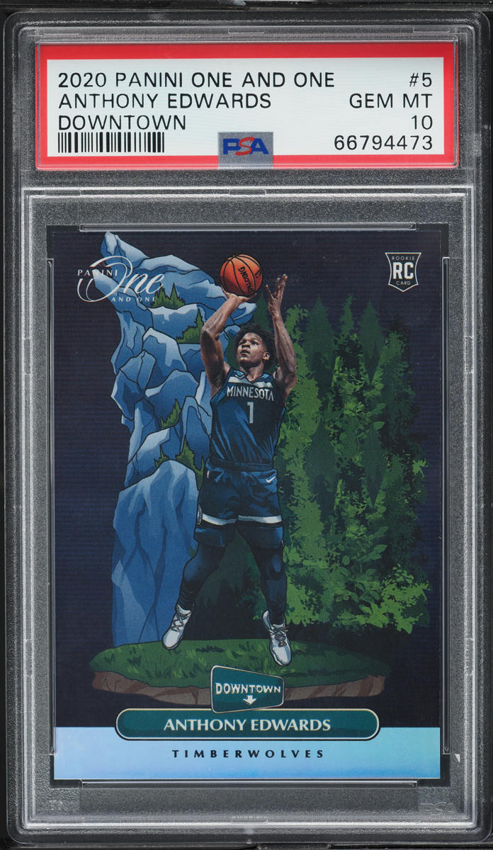2020 Panini One And One Downtown Anthony Edwards ROOKIE #5 PSA 10 GEM MINT