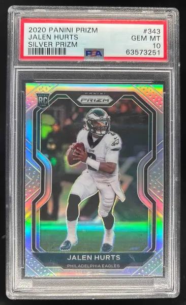 2020 Panini Prizm Silver Prizm #343 Jalen Hurts RC PSA 10