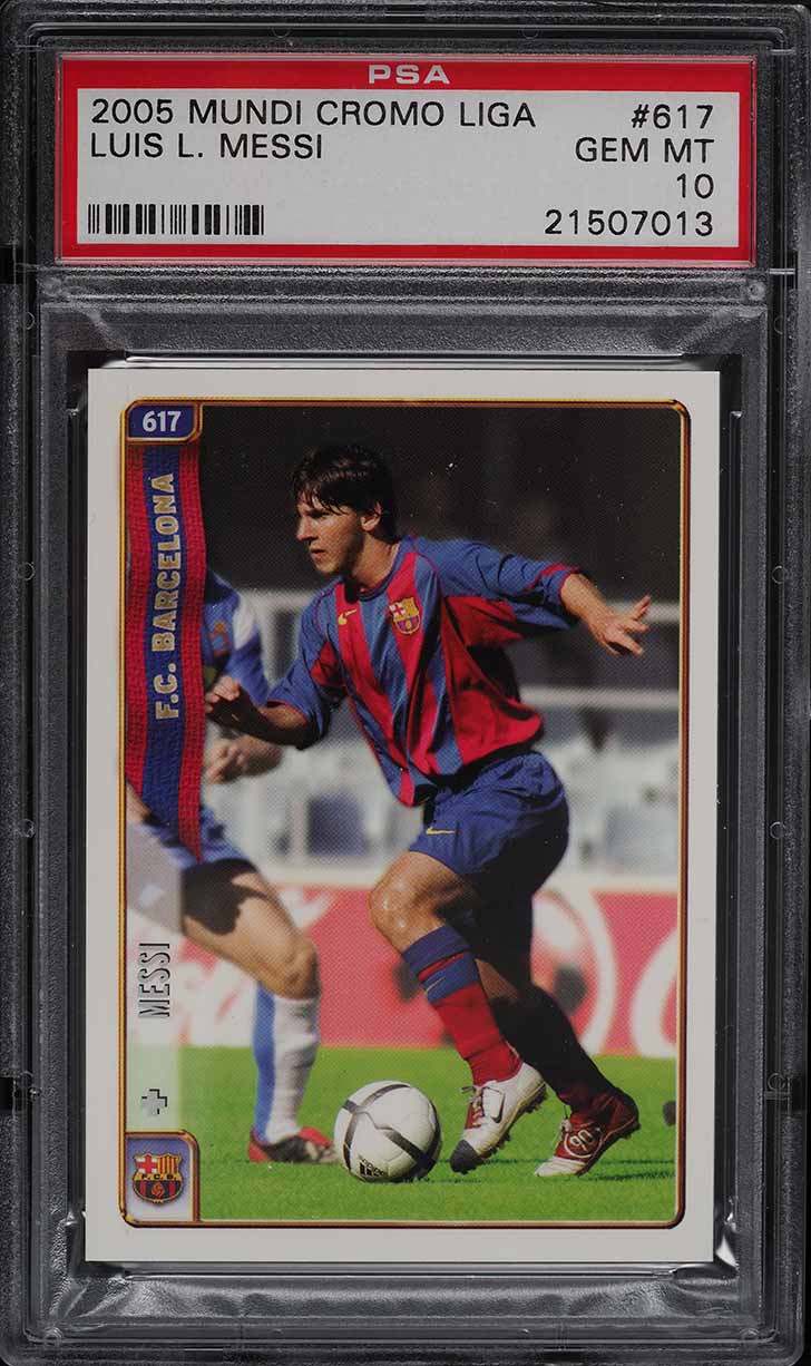 2004 Mundi Cromo Liga Soccer Lionel Messi ROOKIE RC #617 PSA 10 GEM MINT