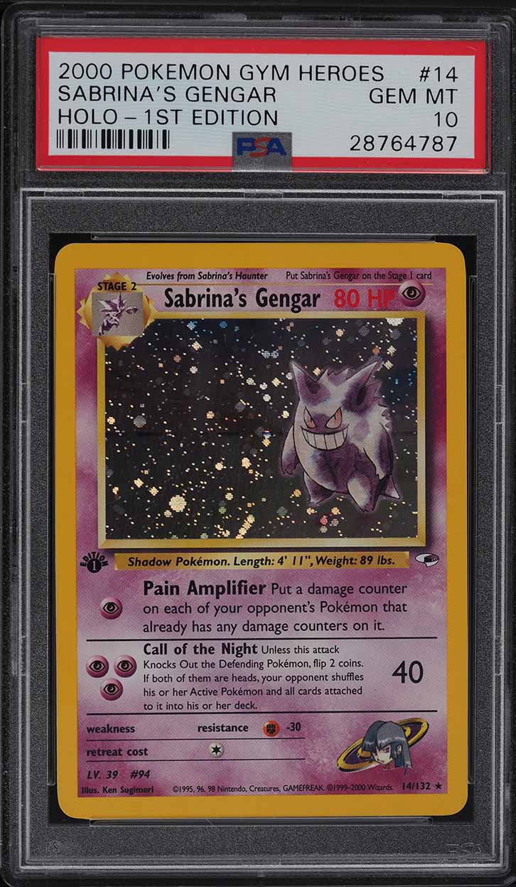 2000 Pokemon Gym Heroes 1st Edition Holo Sabrina's Gengar #14 PSA 10 GEM MINT