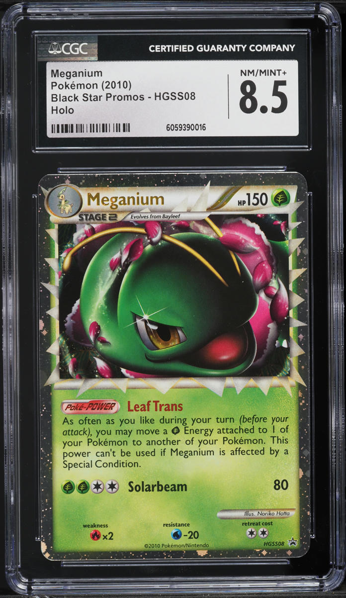2010 Pokemon HGSS Black Star Promo Holo Meganium #HGSS08 CGC 8.5 NM-MT+