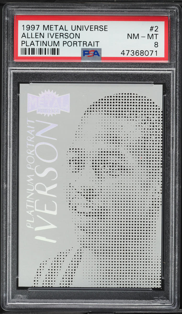 1997 Metal Universe Platinum Portrait Allen Iverson #2 PSA 8 NM-MT