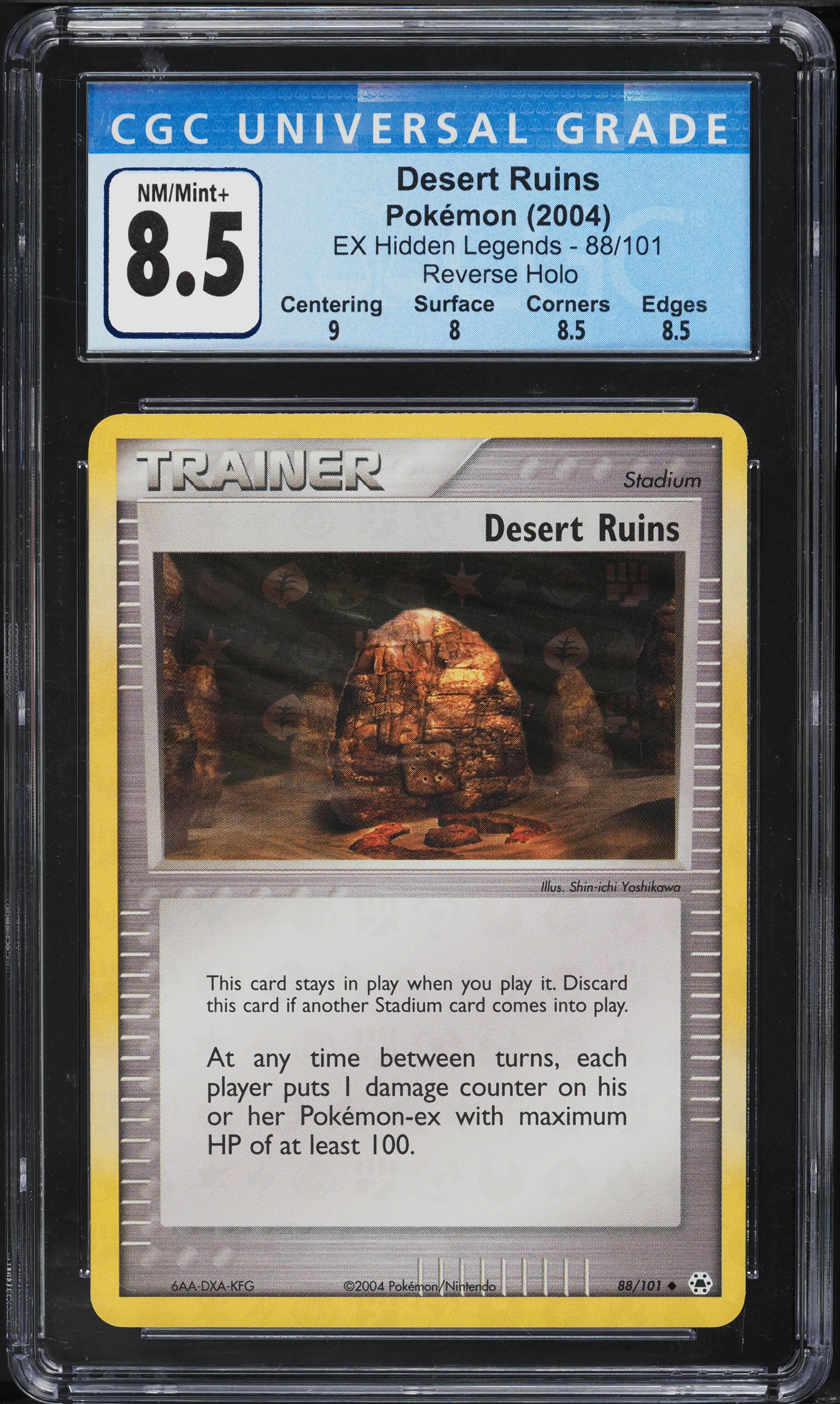 2004 Pokemon EX Hidden Legends Reverse Holo Desert Ruins #88 CGC 8.5 NM-MT+