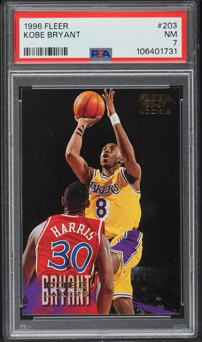 1996 Fleer Basketball Kobe Bryant ROOKIE #203 PSA 7 NRMT