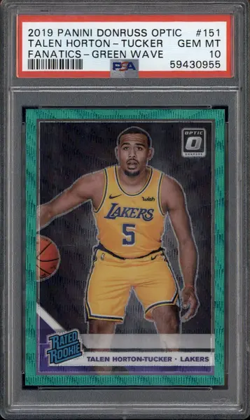 2019 Panini Donruss Optic Fanatics Green Wave #151 Talen Horton-Tucker RC PSA 10