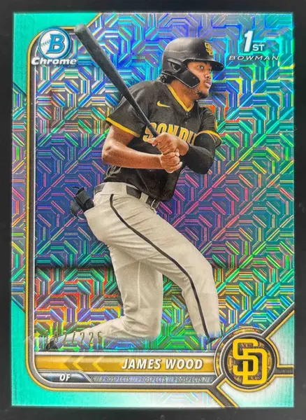2022 Bowman Mega Box Aqua Mojo Refractor #BCP-108 James Wood /225