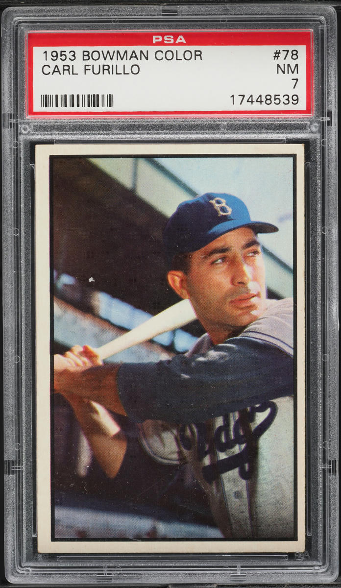 1953 Bowman Color Carl Furillo #78 PSA 7 NRMT