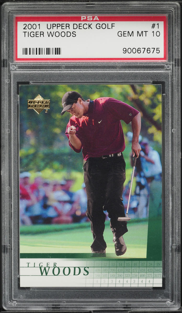 2001 Upper Deck Golf Tiger Woods ROOKIE #1 PSA 10 GEM MINT