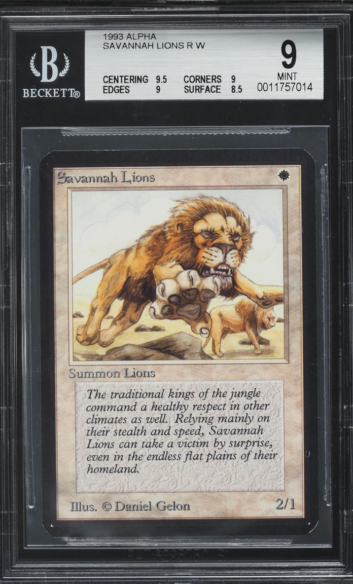 1993 Magic The Gathering MTG Alpha Savannah Lions BGS 9 MINT