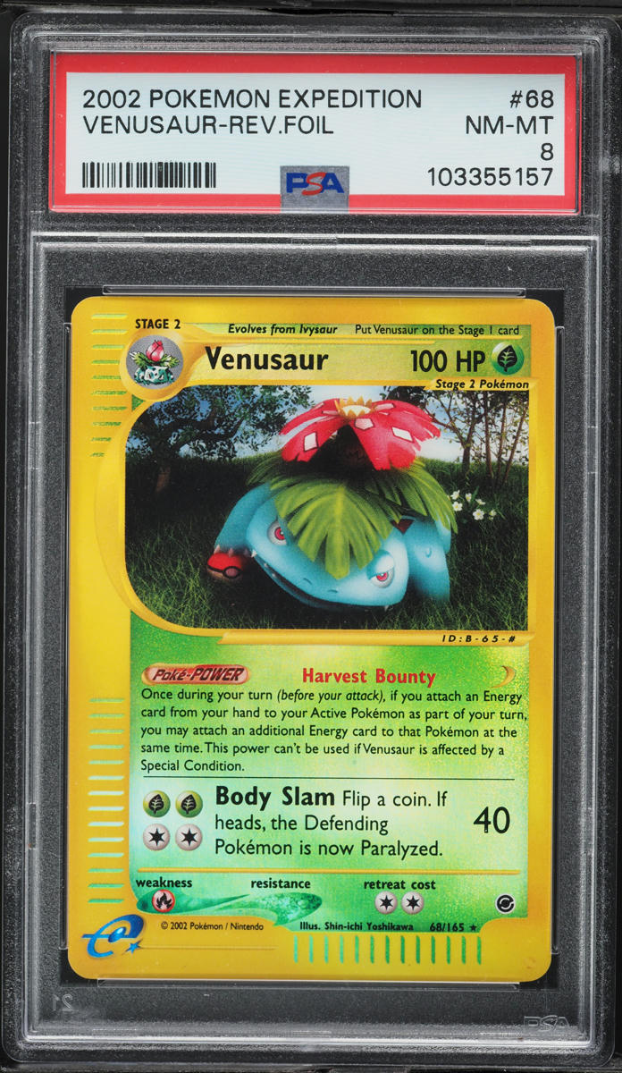 2002 Pokemon Expedition Reverse Holo Venusaur #68 PSA 8 NM-MT
