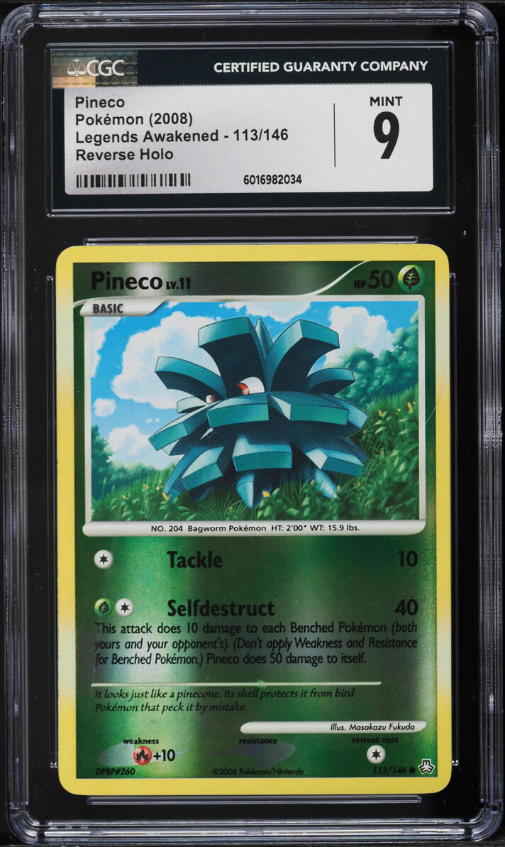 2008 Pokemon DP Legends Awakened Reverse Holo Pineco #113 CGC 9 MINT