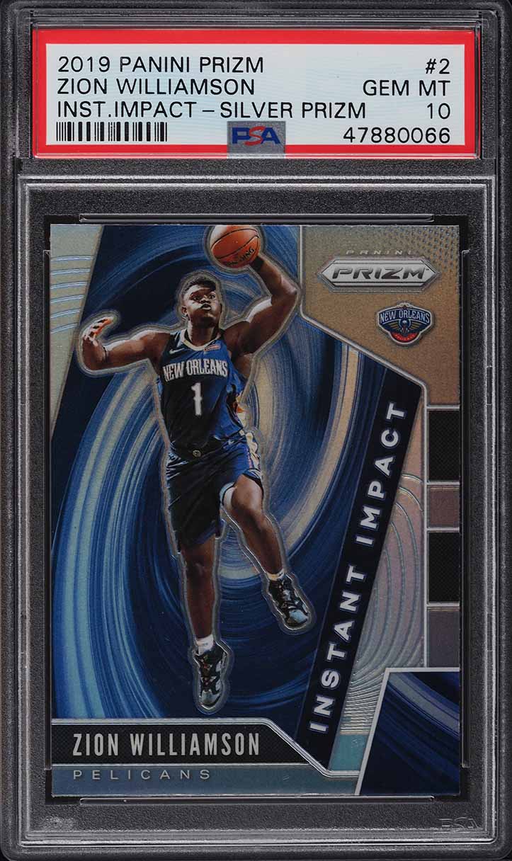 2019 Panini Prizm Instant Impact Silver Zion Williamson ROOKIE #2 PSA 10 GEM