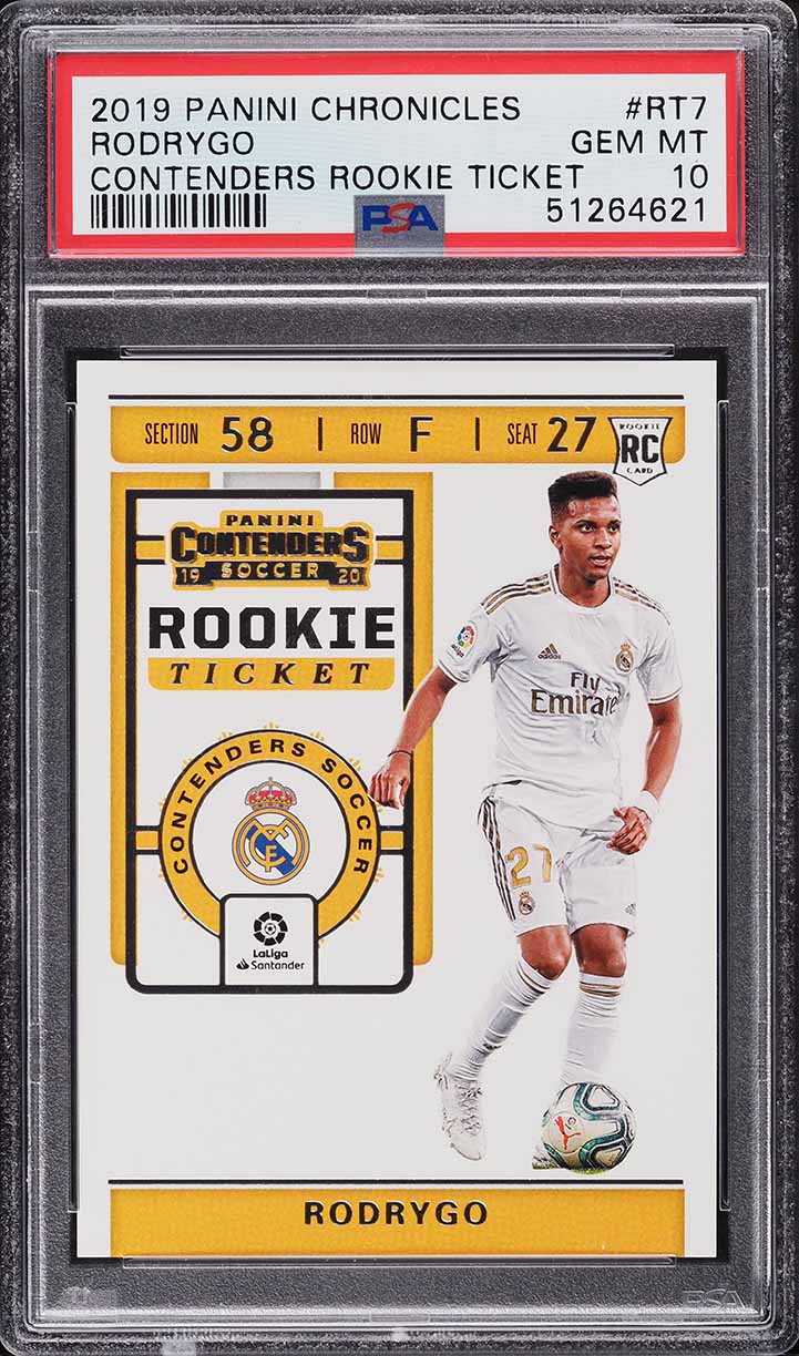 2019 Panini Chronicles Contenders Ticket Rodrygo ROOKIE RC #RT7 PSA 10 GEM MINT