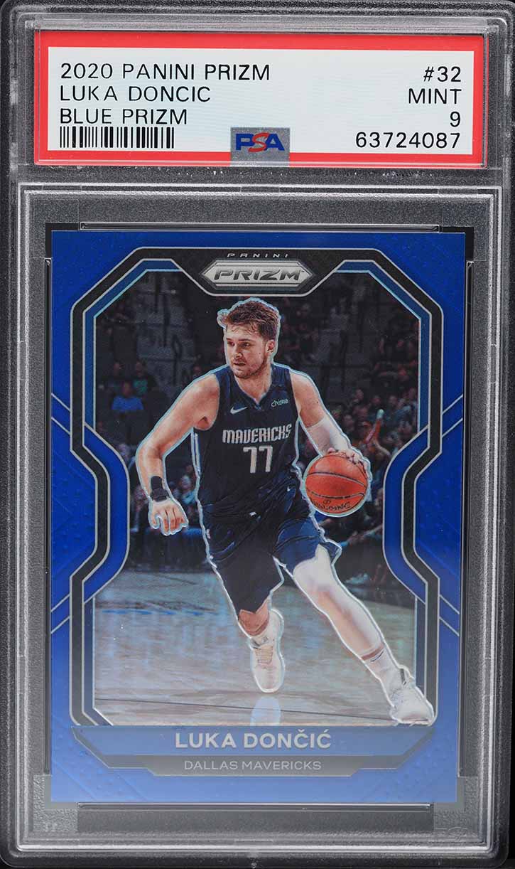 2020 Panini Prizm Blue Prizms Luka Doncic /199 #32 PSA 9 MINT