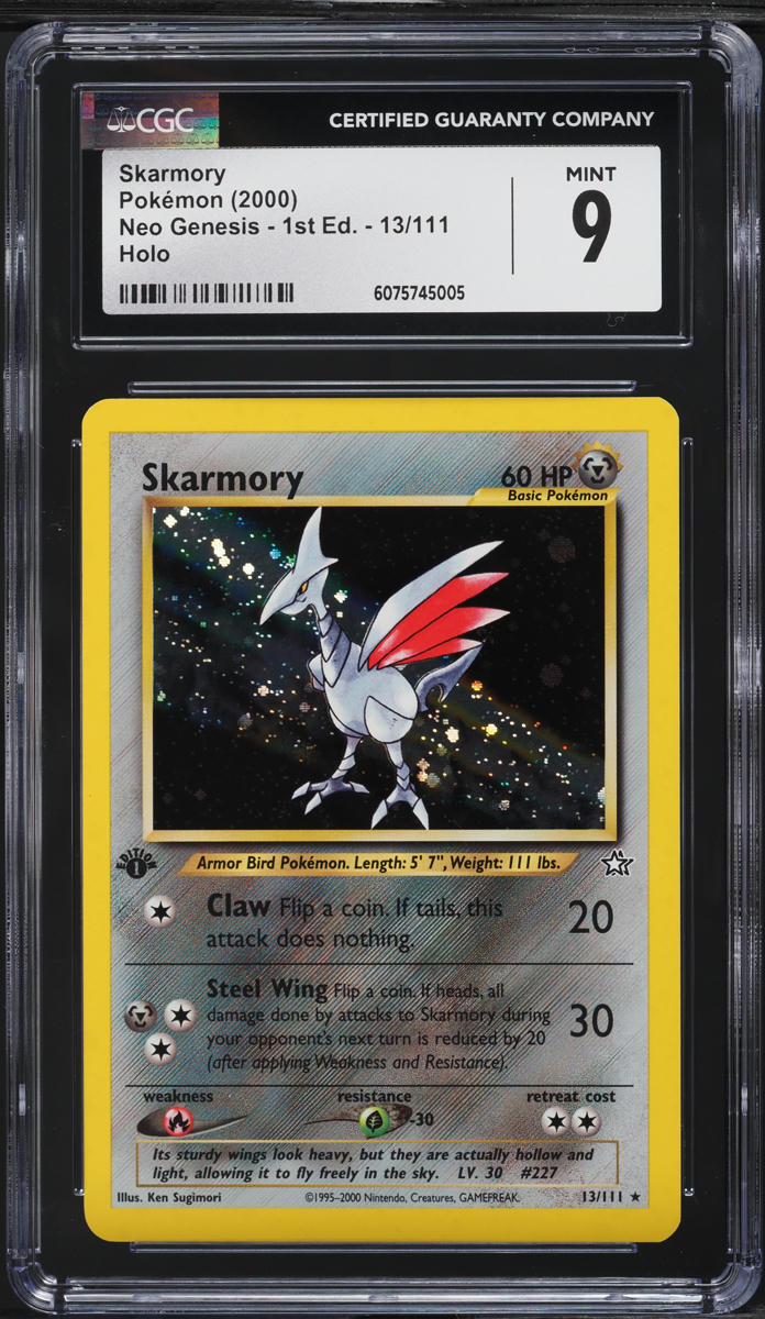 2000 Pokemon Neo Genesis 1st Edition Holo Skarmory #13 CGC 9 MINT