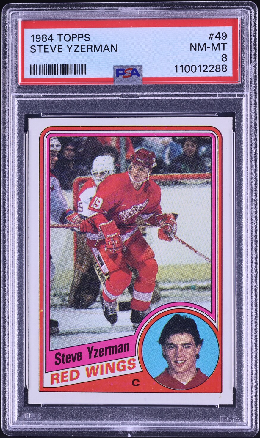 1984 Topps Hockey Steve Yzerman ROOKIE #49 PSA 8 NM-MT