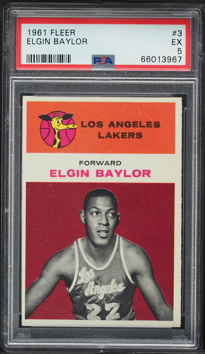 1961 Fleer Basketball Elgin Baylor ROOKIE #3 PSA 5 EX