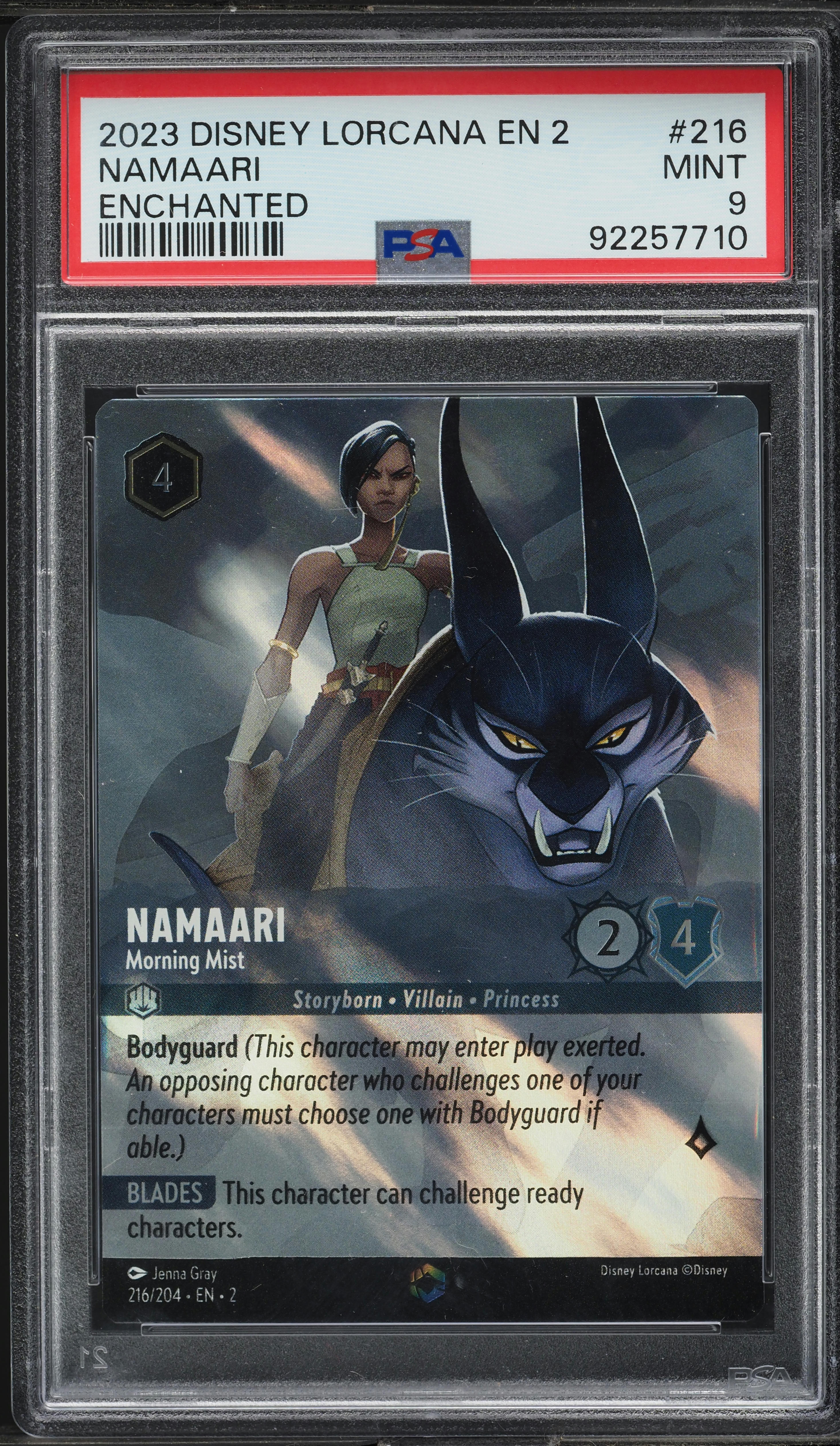 2023 Disney Lorcana Rise Of The Floodborn Enchanted Namaari #216 PSA 9 MINT