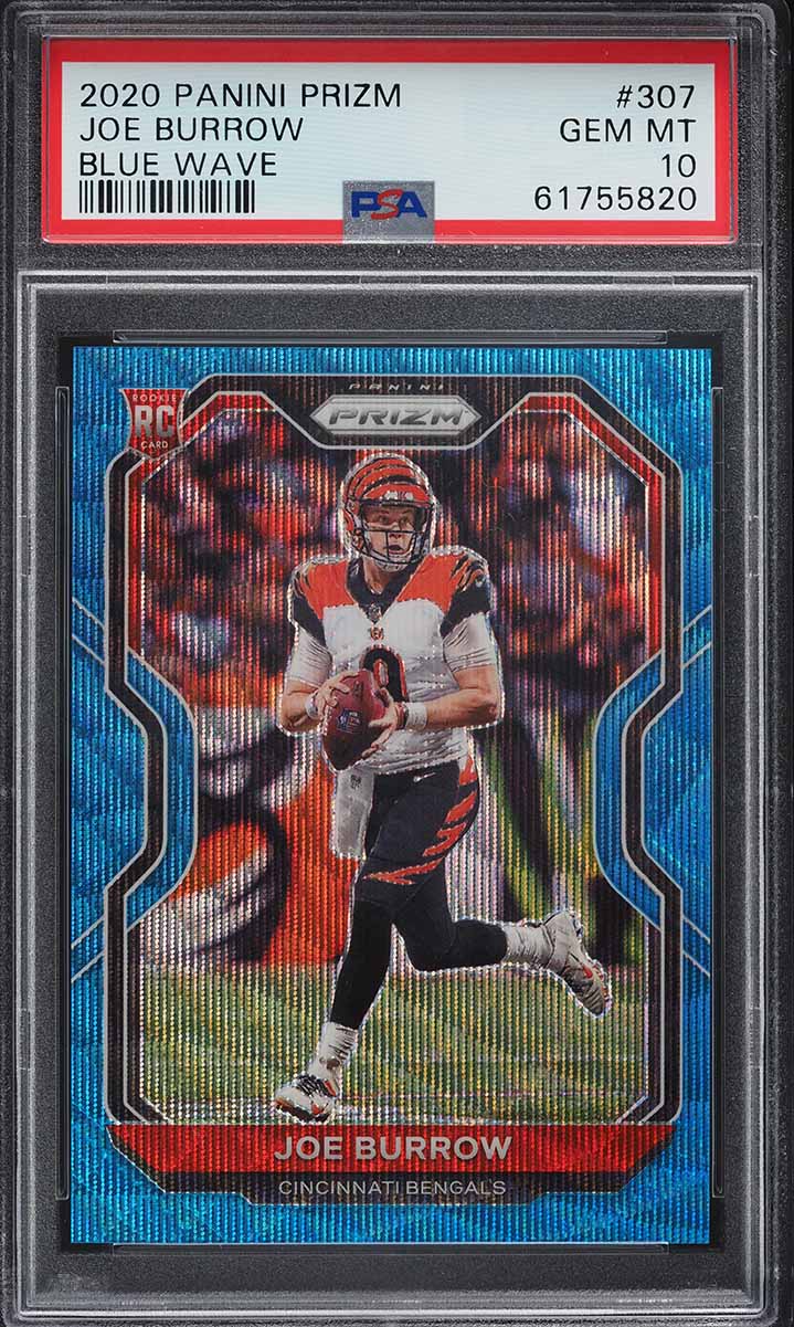 2020 Panini Prizm Blue Wave Joe Burrow ROOKIE /199 #307 PSA 10 GEM MINT