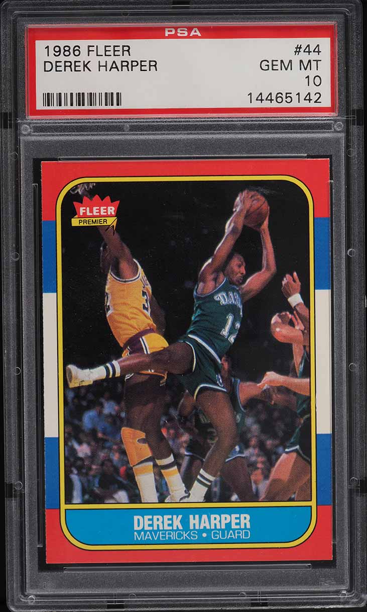 1986 Fleer Basketball Derek Harper #44 PSA 10 GEM MINT