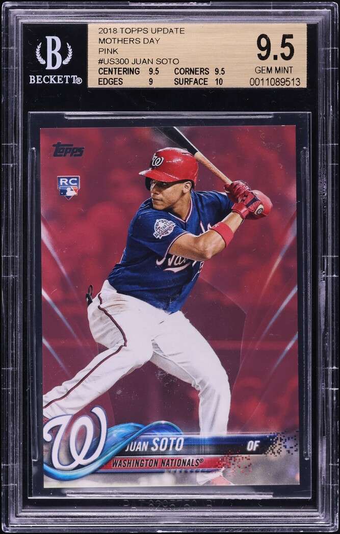2018 Topps Update Mother's Day Pink Juan Soto ROOKIE /50 #US300 BGS 9.5 GEM MINT