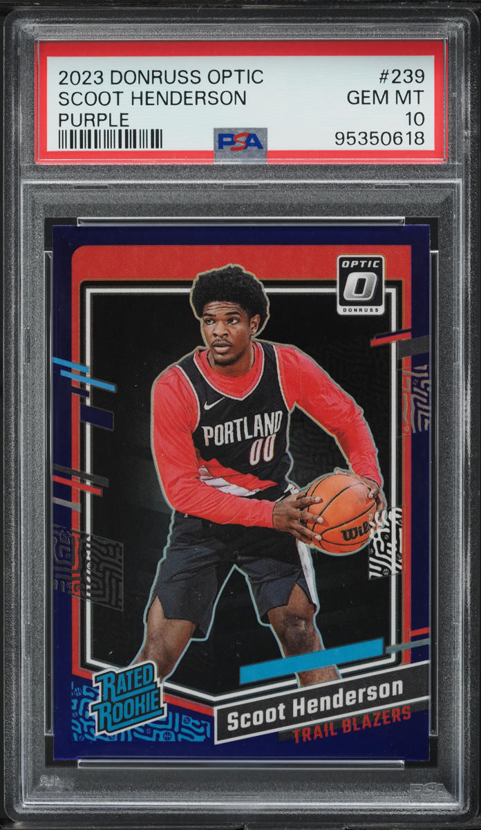 2023 Donruss Optic Purple Scoot Henderson ROOKIE #239 PSA 10 GEM MINT