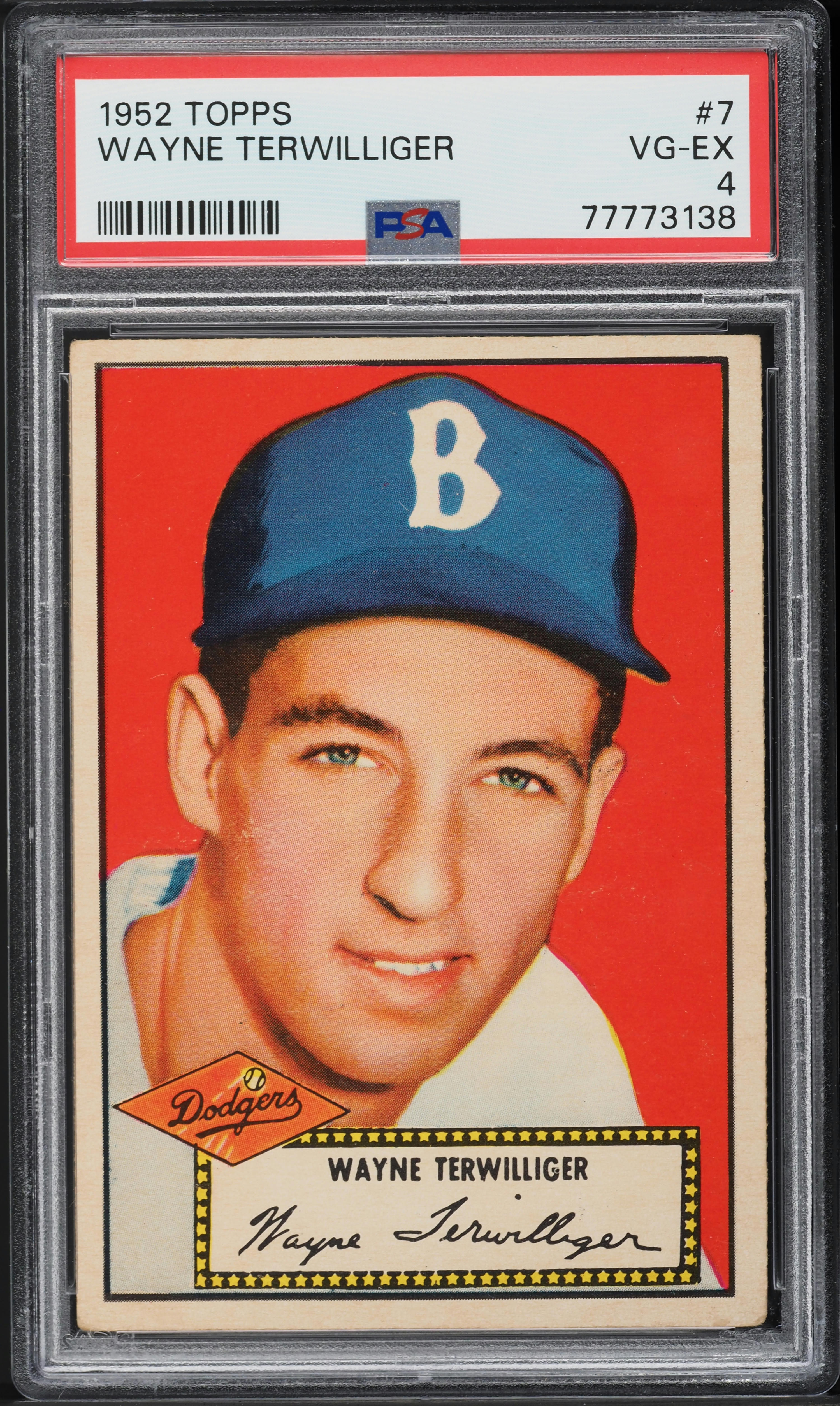 1952 Topps Wayne Terwilliger #7 PSA 4 VGEX